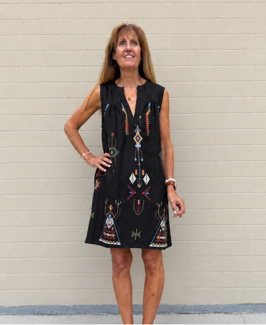 Sleeveless Shift Dress – Rhodes Boutique