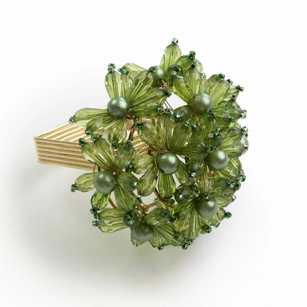 Pomegranate Fern Bouquet Beaded Napkin Ring