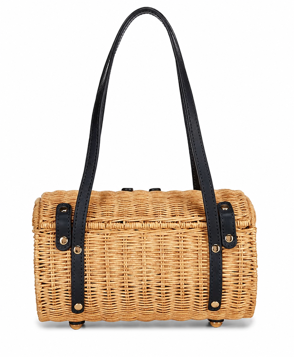 Frances Valentine Dottie Wicker Basket Bag in Navy