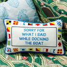 Furbish Docking The Boat Needlepoint Pillow