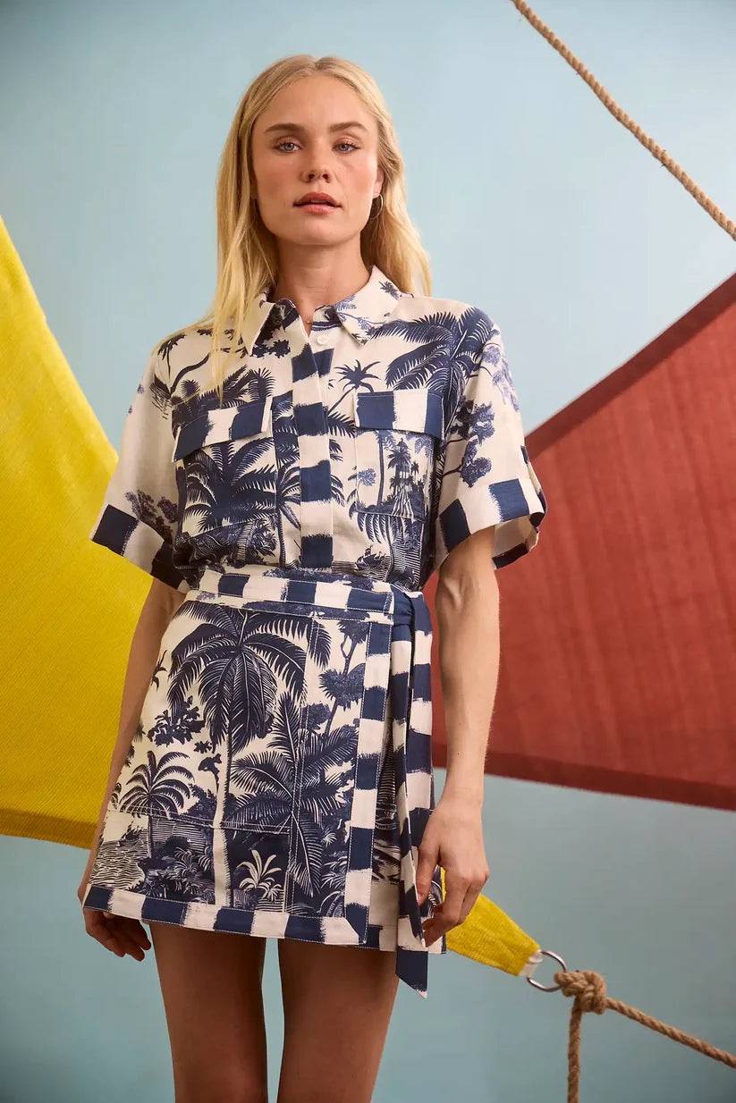 Hunter Bell Hawkins Top in Bermuda Toile