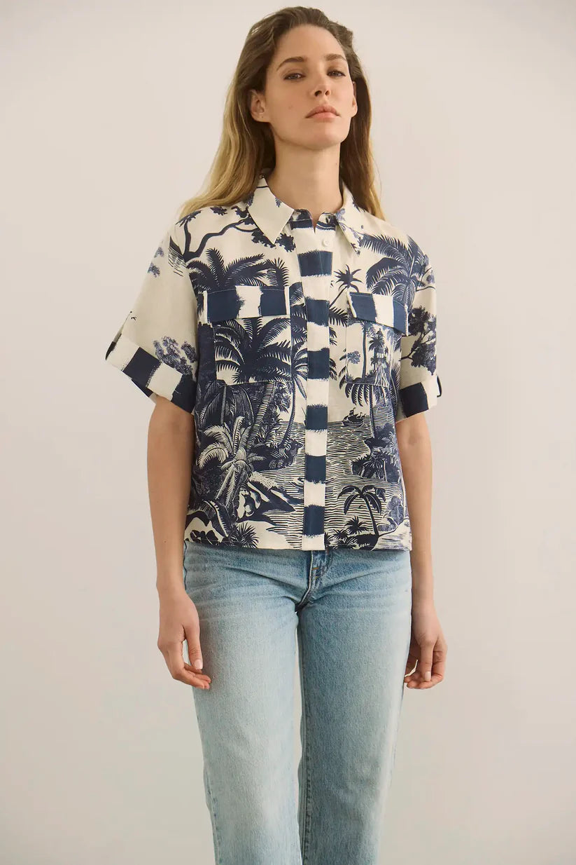 Hunter Bell Hawkins Top in Bermuda Toile