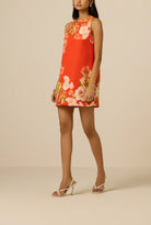 Hemant & Nandita Shift Mini Dress in Orange