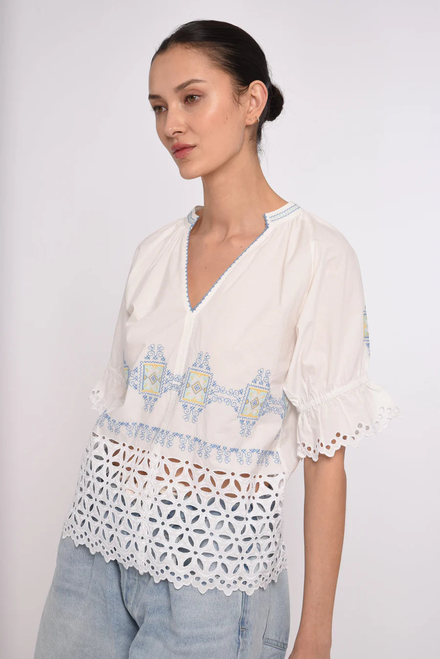 Love the Label Poet Top in Lydian Embroidery