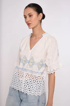 Love the Label Poet Top in Lydian Embroidery