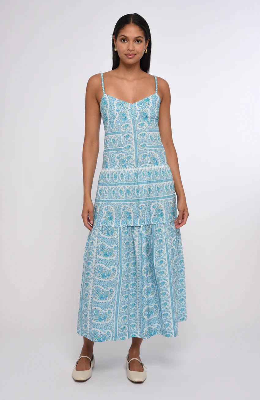 Love the Label Mara Maxi Dress in Kate Border Print
