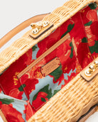 Frances Valentine Lady Basket with Buckle, Wicker with Toast Leather