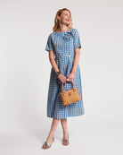 Frances Valentine Lady Basket with Buckle, Wicker with Toast Leather