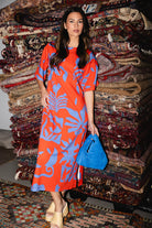 Alden Adair Tilly Dress in Rouge Majorelle