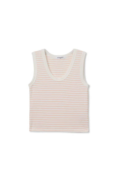Perfect White Tee Kendra in Clementine Stripe