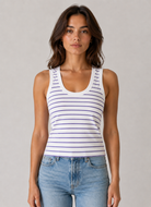 Perfect White Tee Khara Striped Tank in Ultraviolet 