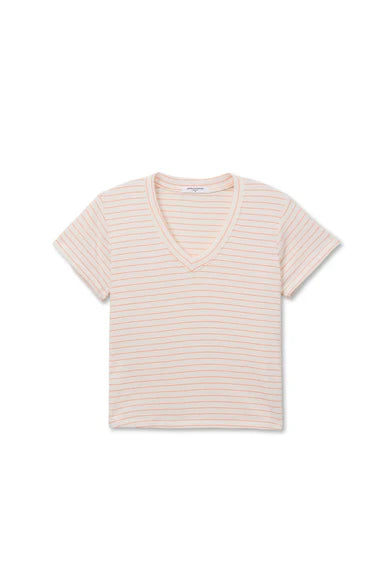 Perfect White Tee Elliot in Clementine Stripe