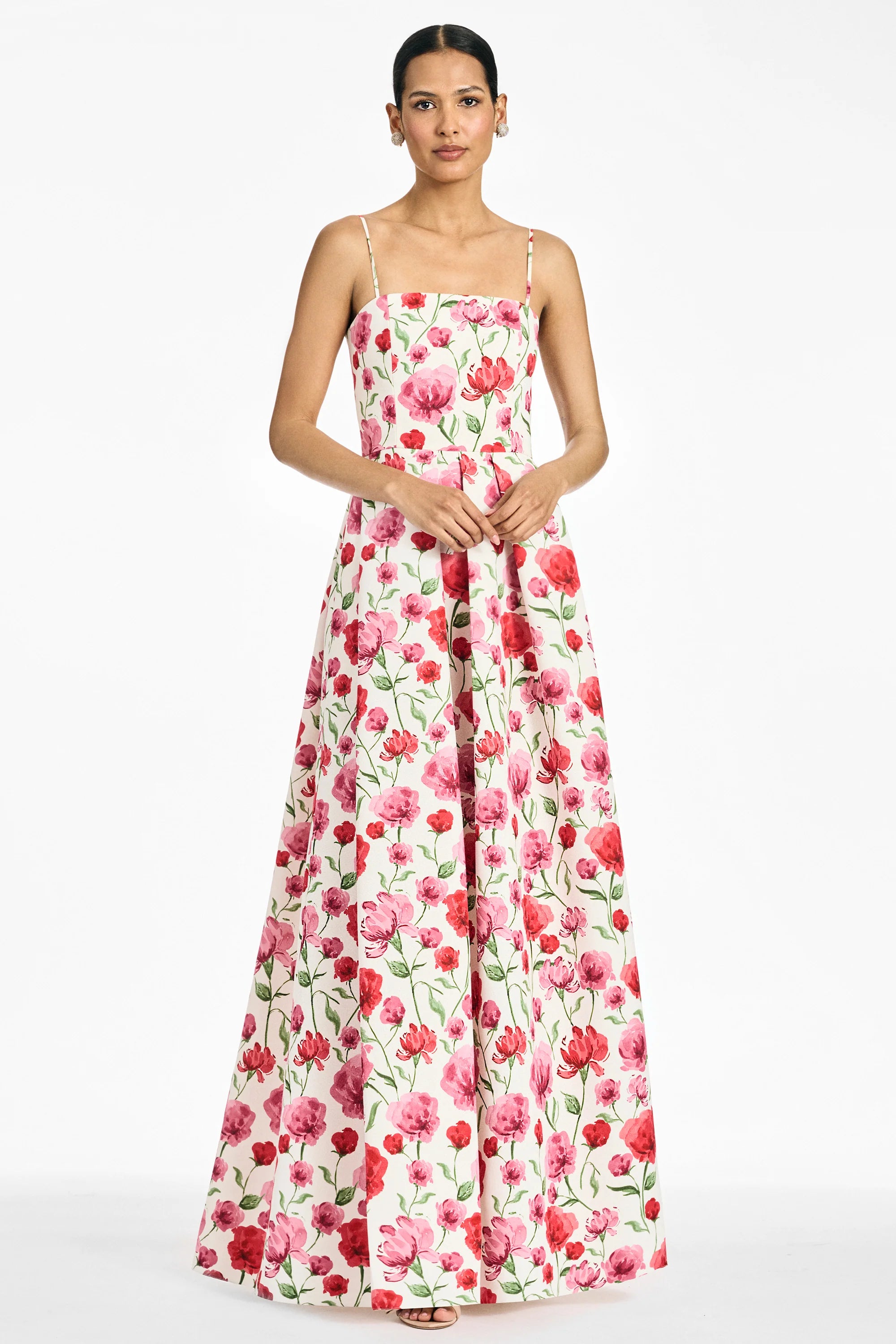 Sachin & Babi Beau Gown in Watercolor Poppies