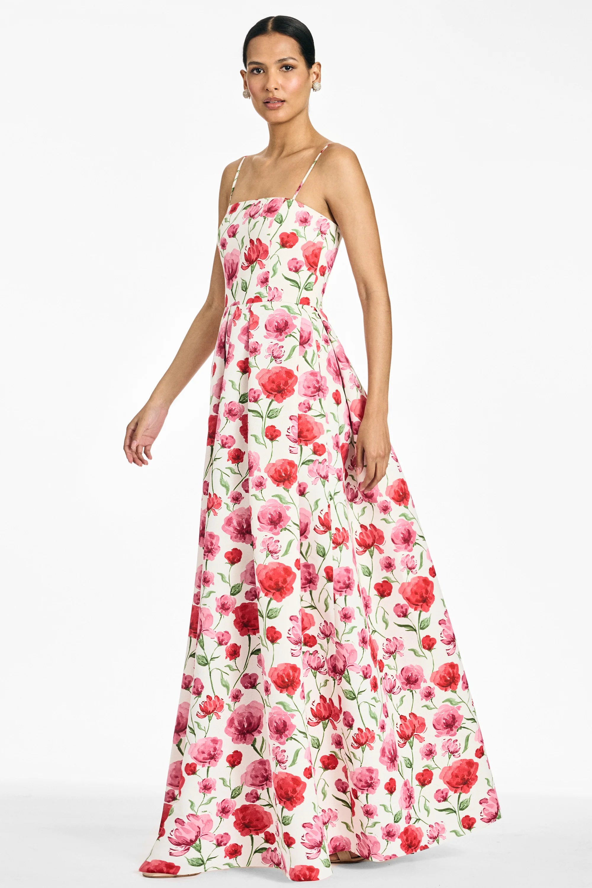 Sachin & Babi Beau Gown in Watercolor Poppies