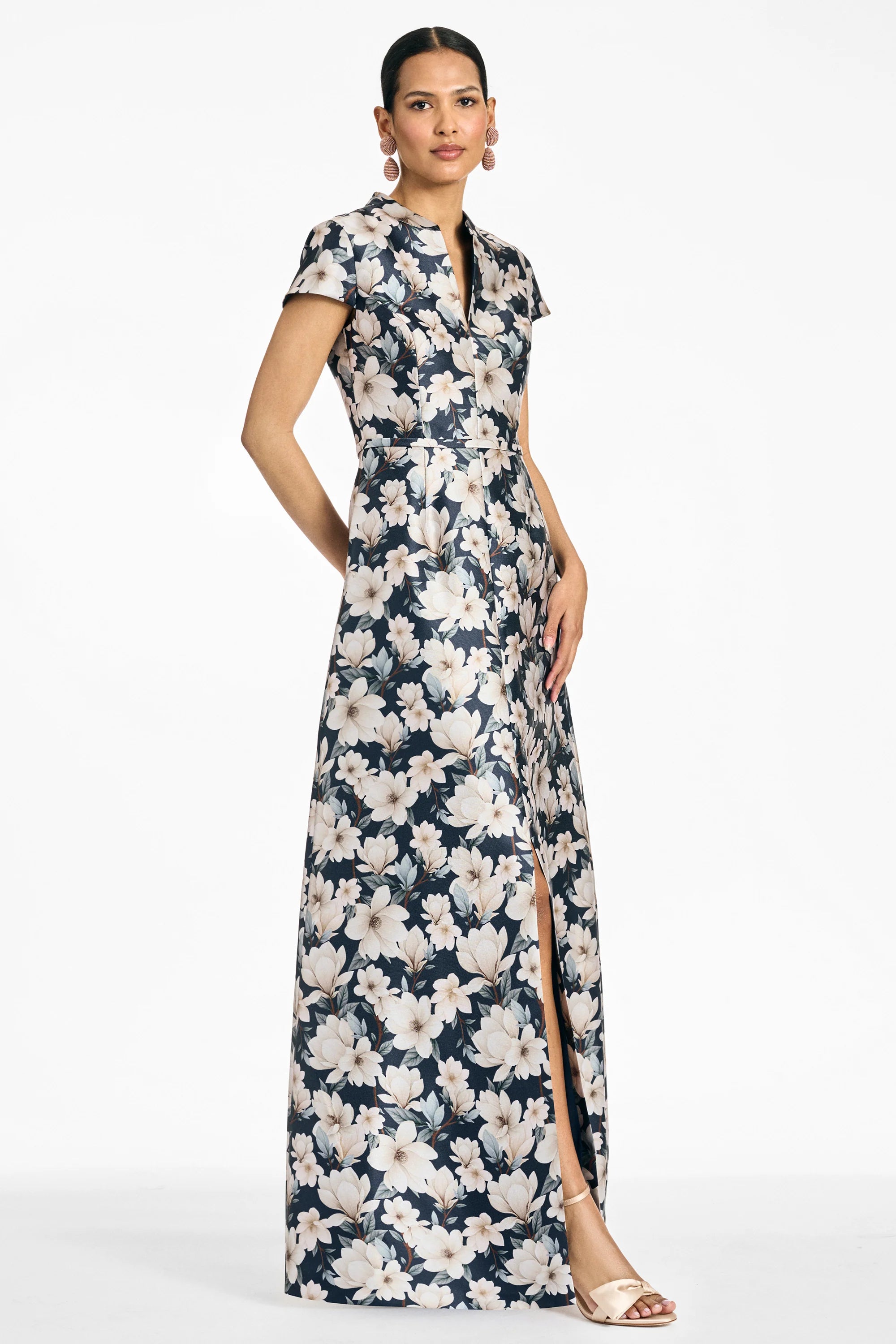 Sachin & Babi Charlotte Gown in Midnight Magnolia