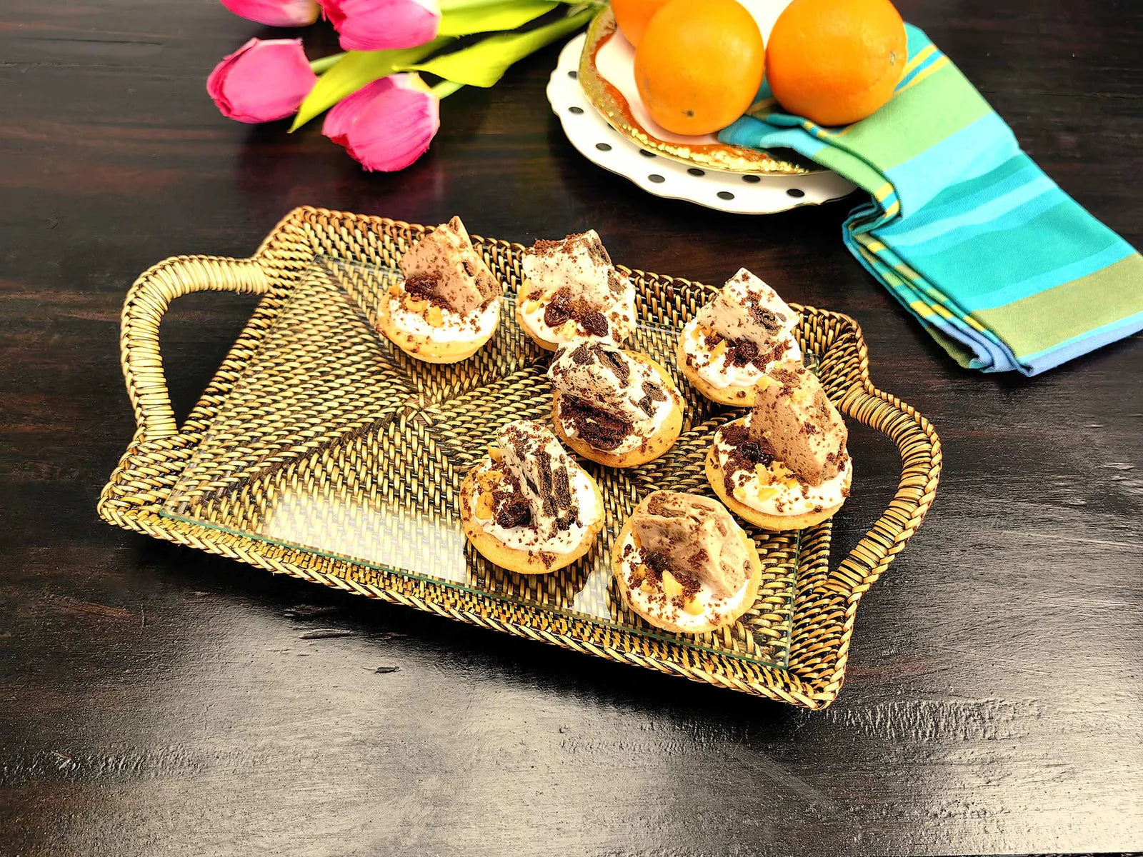 Calaisio Rectangular Serving Tray with Glass