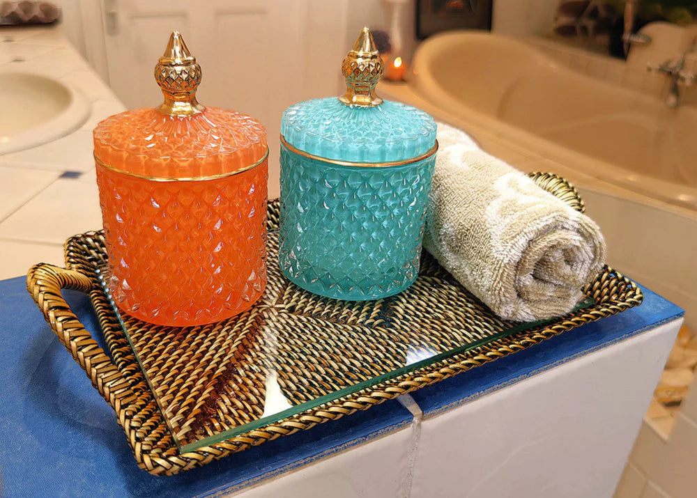 Calaisio Rectangular Serving Tray with Glass