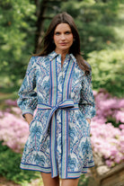 Soshanna Vesey Dress in Ivory/Blue