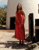 Cartolina Alice Button Skirt in Poppy