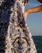 Cartolina Harper Dress in Mariners Bloom Print Blue Mist