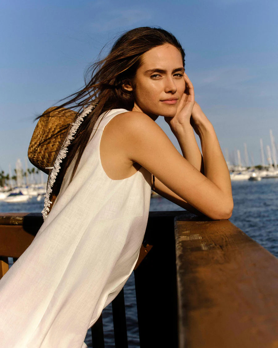 Cartolina Fiona Shift Dress in Bright White