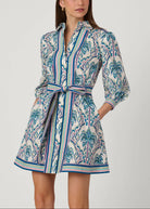 Soshanna Vesey Dress in Ivory/Blue