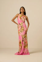 Hemant & Nandita Bias Maxi Dress in Pink