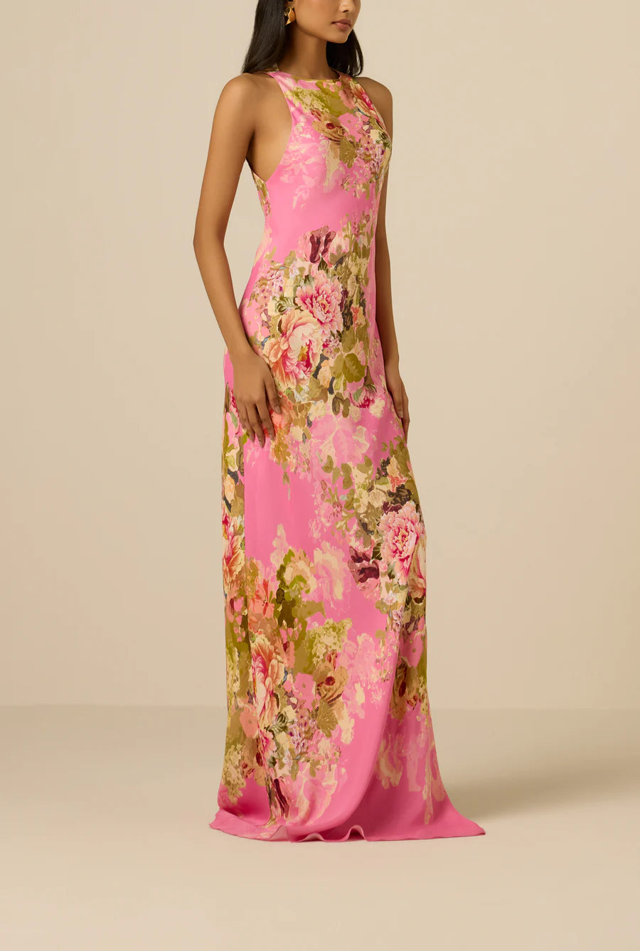 Hemant & Nandita Bias Maxi Dress in Pink