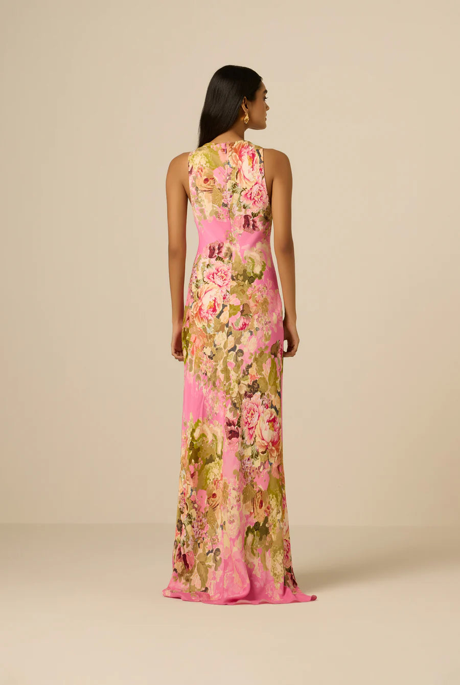 Hemant & Nandita Bias Maxi Dress in Pink