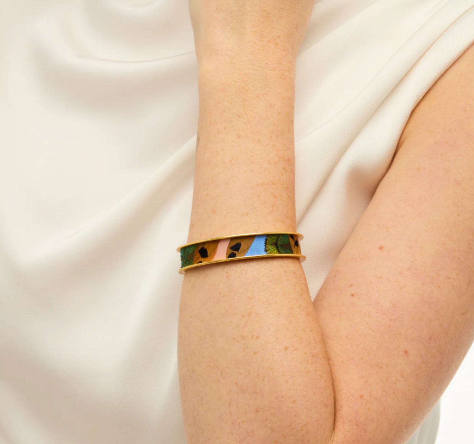 Brackish Shannon Thin Gold Feather Cuff