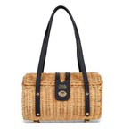 Frances Valentine Dottie Wicker Basket Bag in Navy