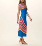 Cleobella Carrie Midi Dress in Watercolor Stripe Print
