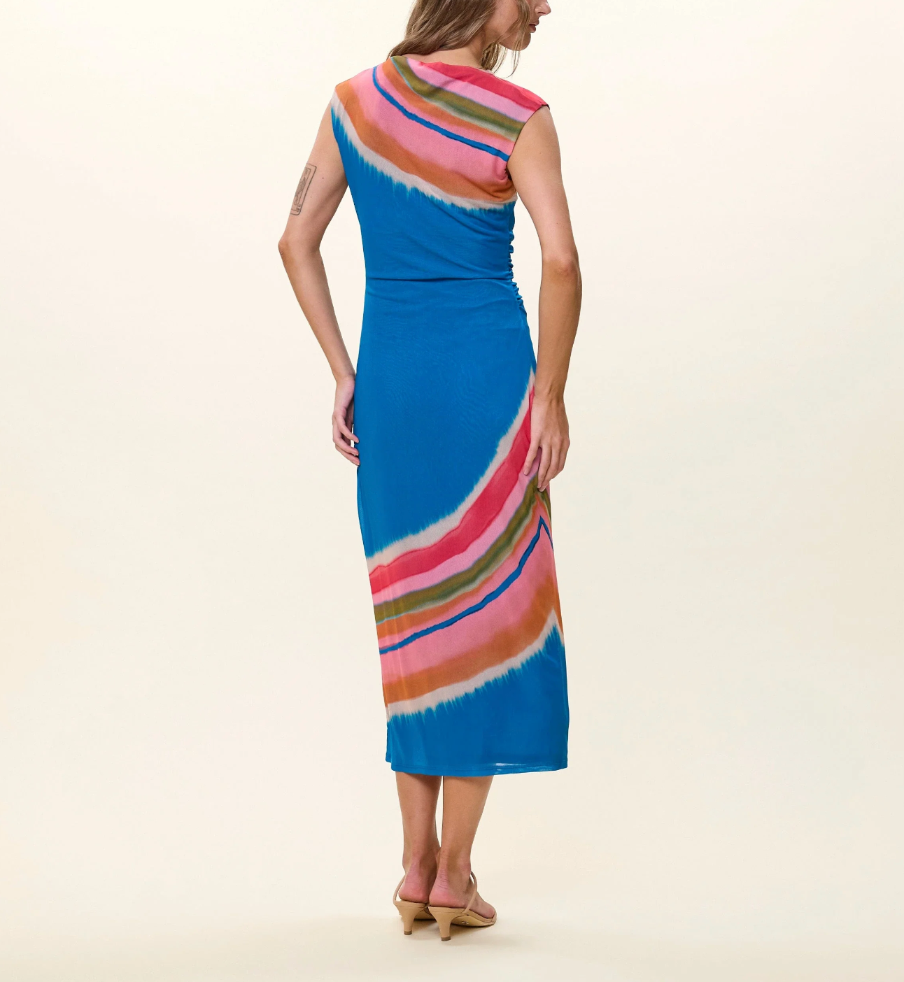Cleobella Carrie Midi Dress in Watercolor Stripe Print