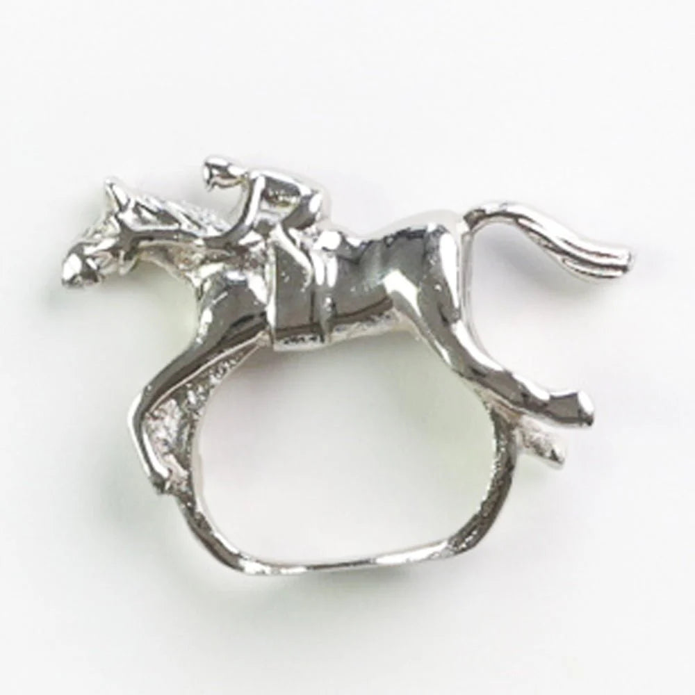 Pomegranate Jockey Napkin Rings in Silver