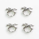 Pomegranate Jockey Napkin Rings in Silver