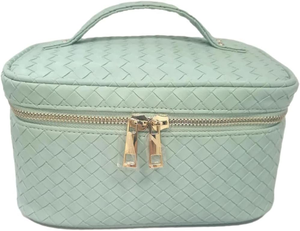 TRVL Design - Luxe Zip Around Cosmetic Case - Woven Collection - Pink Sand