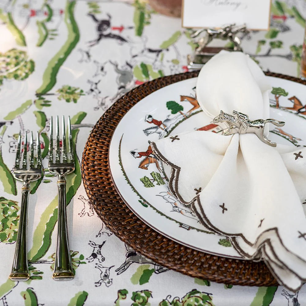 Pomegranate Jockey Napkin Rings in Silver