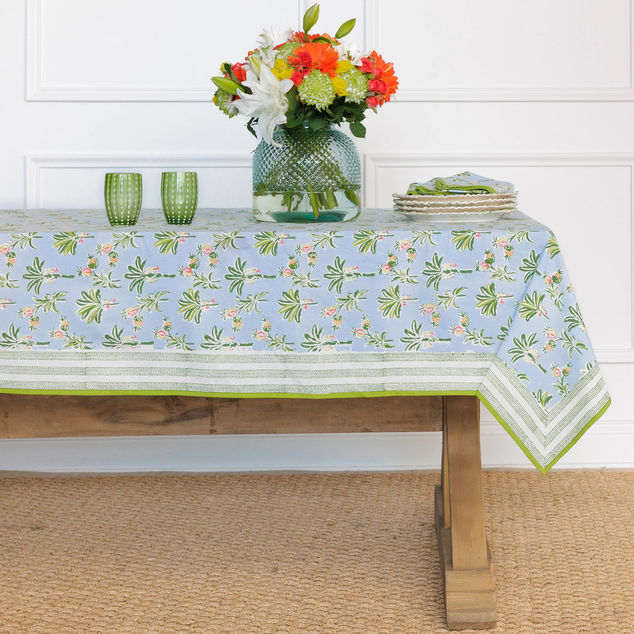 Pomegranate Palms & Pagodas Tablecloth