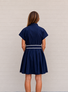 Winnie Dress in Navy with Ric Rac Trim
