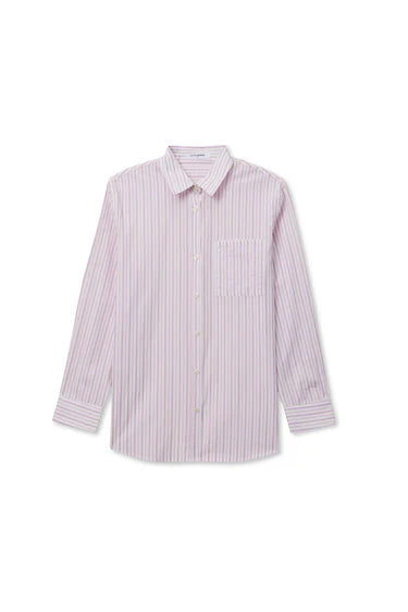 Perfect White Tee Avalon Button Down in Ultraviolet/White Stripe