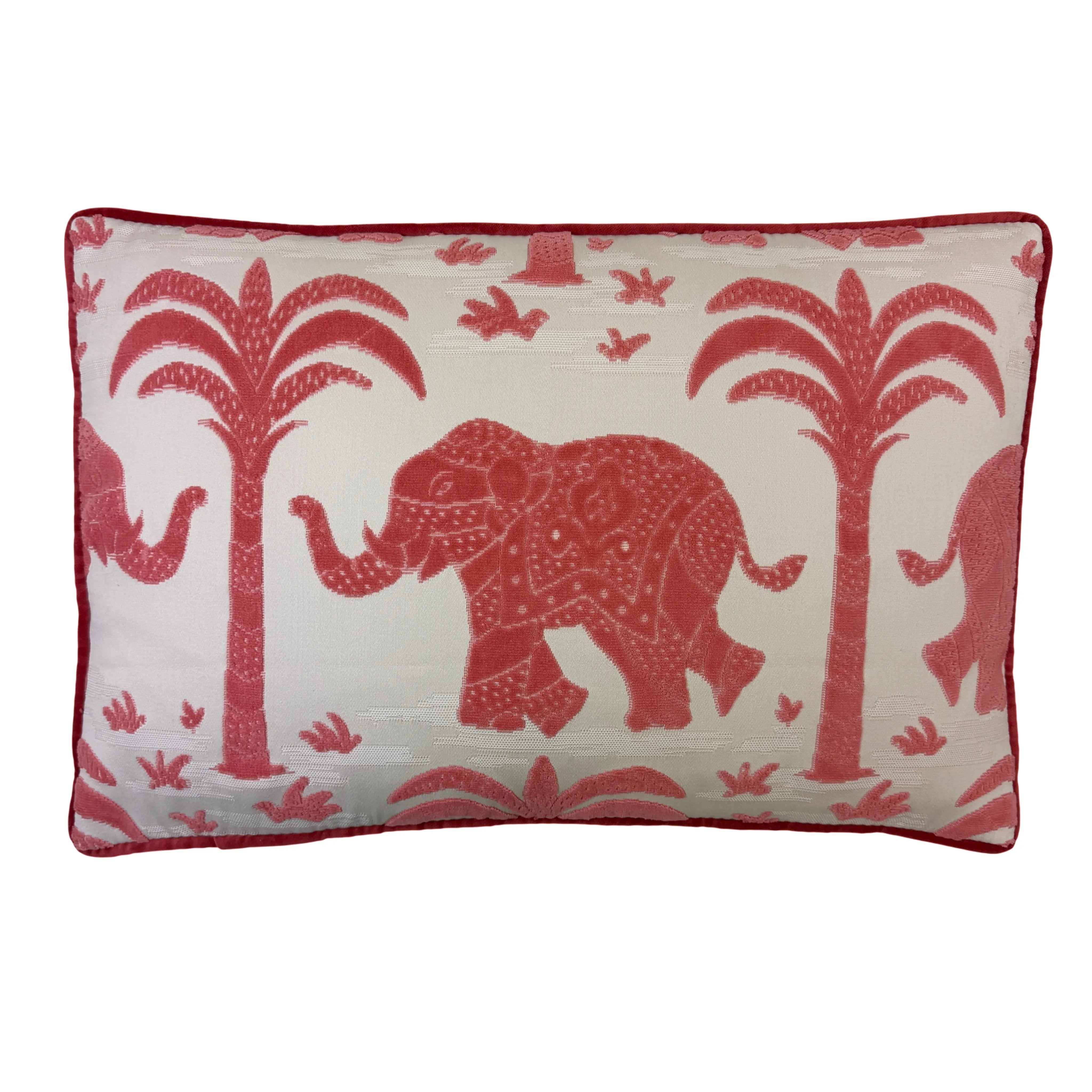 Signature Pillows Thibaut Elephant Velvet Coral