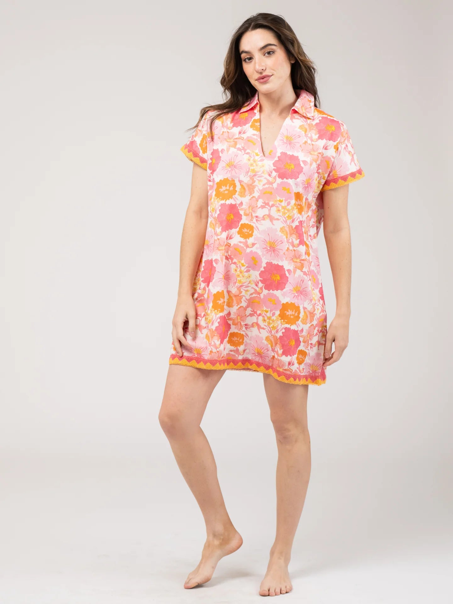Beau & Ro Beach Tunic in Watercolor Pink