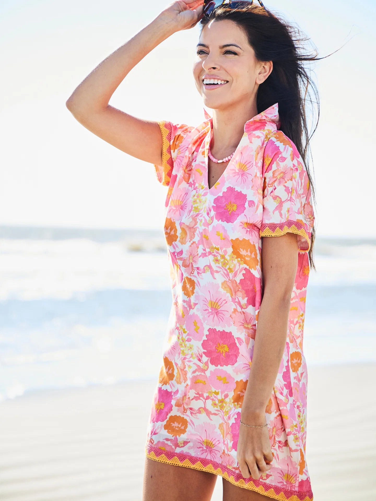 Beau & Ro Beach Tunic in Watercolor Pink