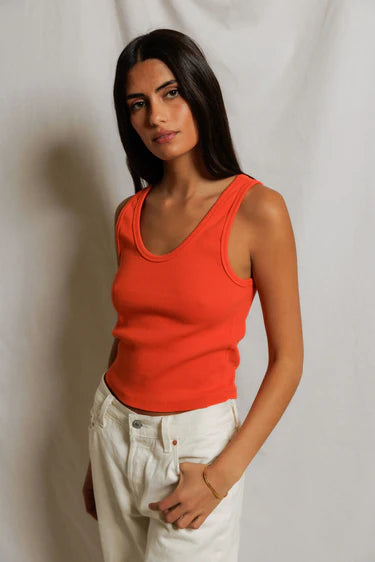 Perfect White Tee Blondie Tank in Clementine