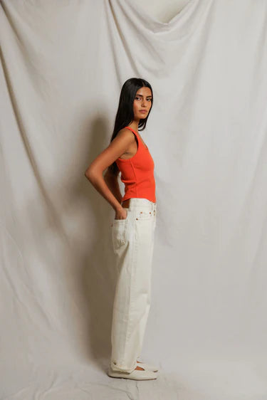 Perfect White Tee Blondie Tank in Clementine