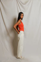 Perfect White Tee Blondie Tank in Clementine