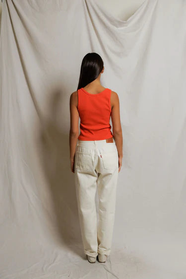 Perfect White Tee Blondie Tank in Clementine