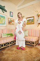 Brooks Avenue Margaret Midi Dress in Tile Embroidered