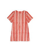 Brooks Avenue Short Sleeve Mini Kaftan in Frond Orange