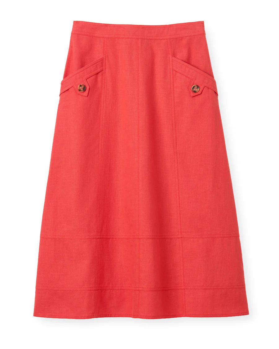 Cartolina Alice Button Skirt in Poppy